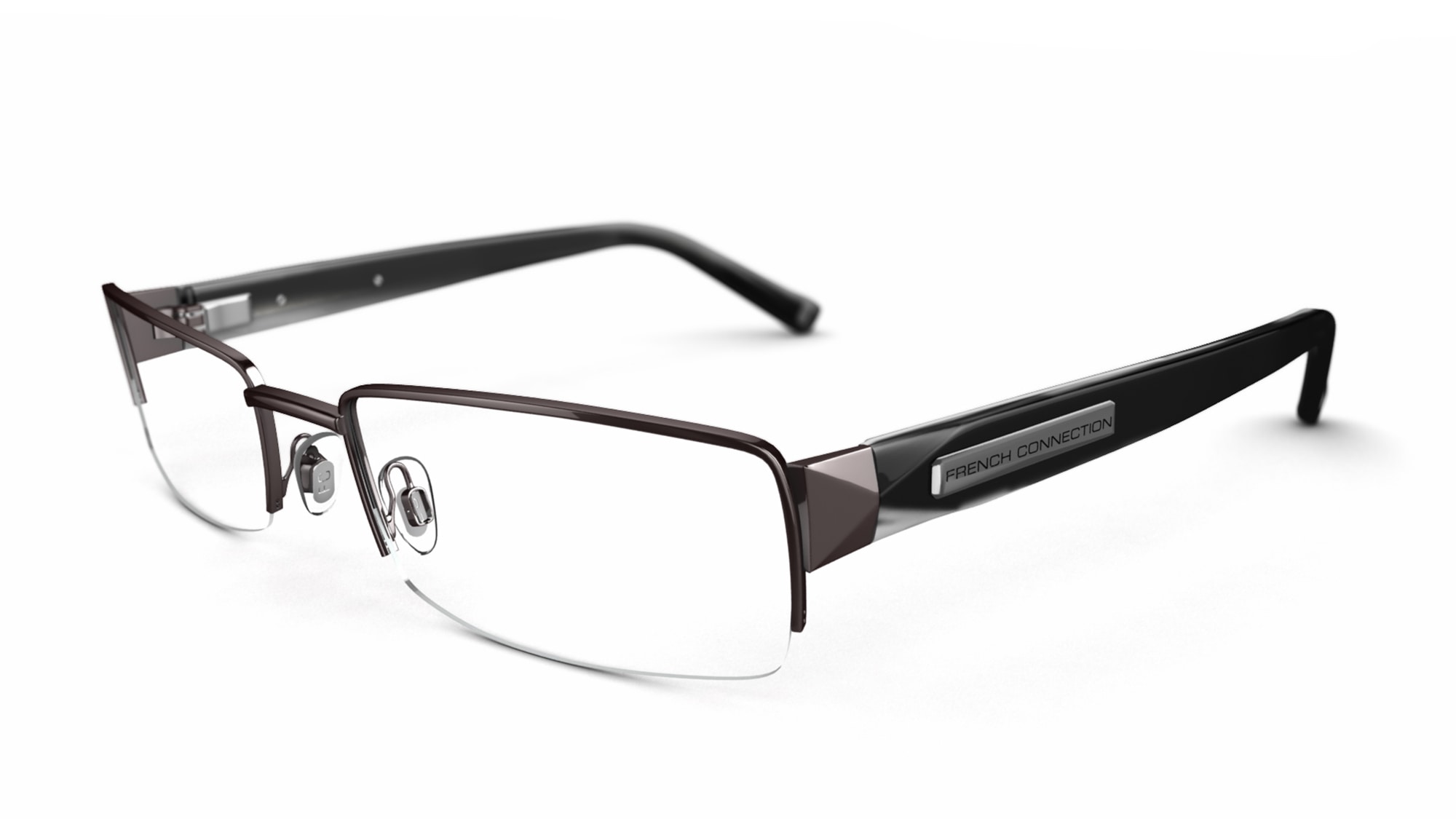 French Connection Men's glasses FC 97 | Gunmetal Rectangle Metal ...
