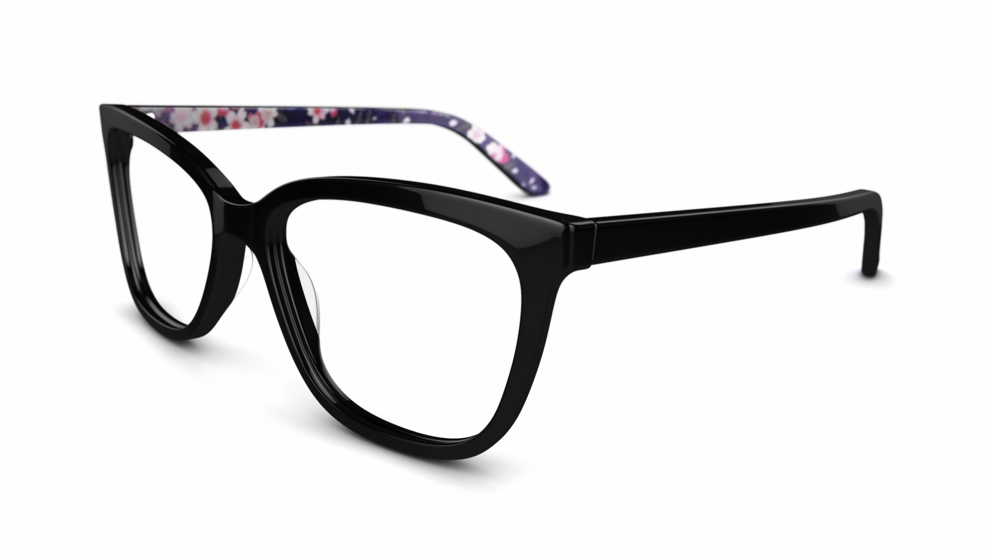 Specsavers Women's glasses FLOWER | Black Cateye Plastic Acetate Frame ...