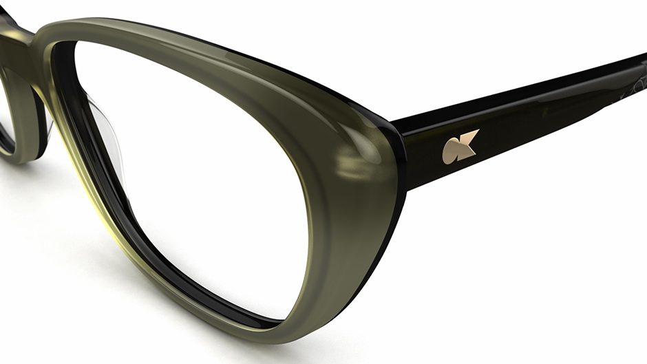 Orla Kiely Women's glasses ORLA KIELY 08 Green Oval Plastic Acetate