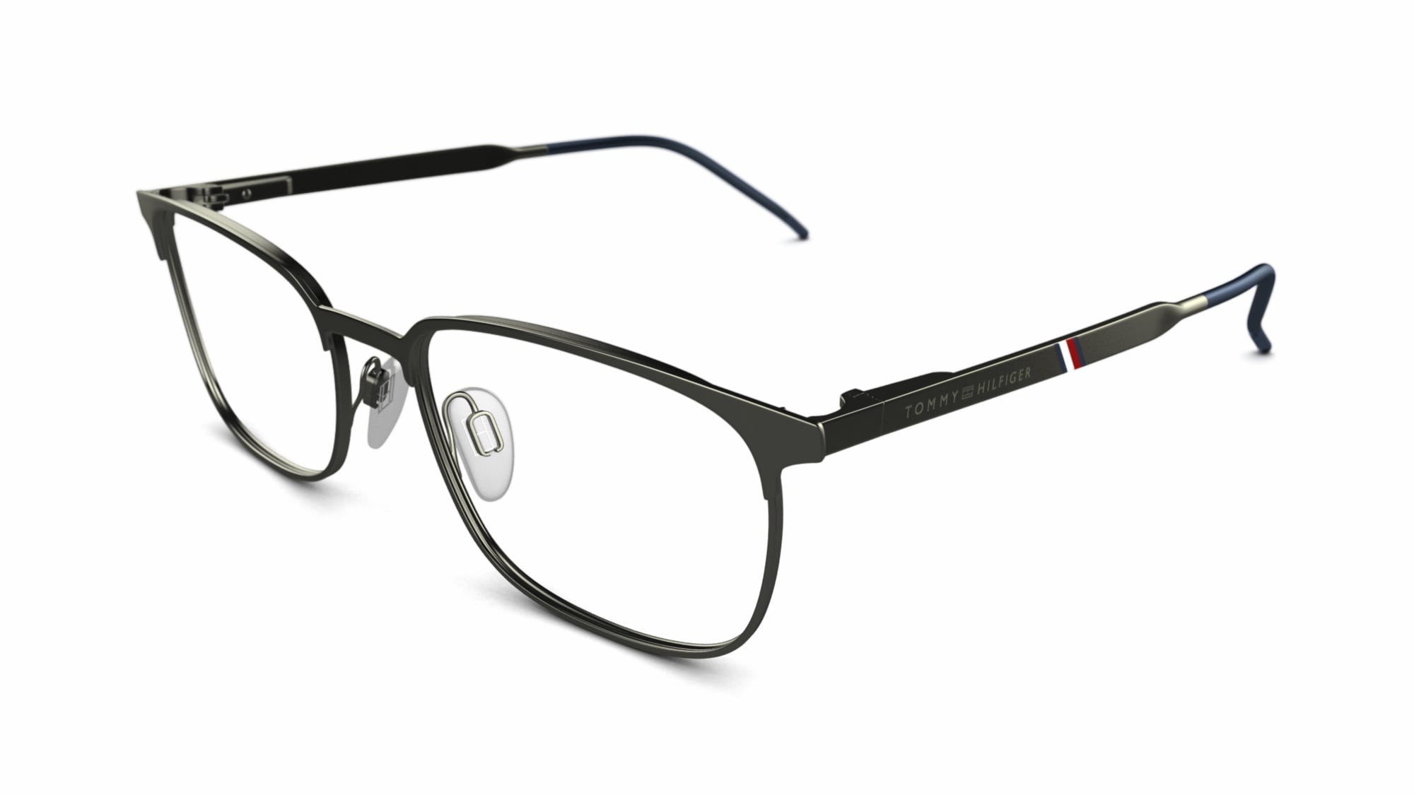 Tommy Hilfiger Men's glasses TH 109 | Gunmetal Rectangle Metal ...