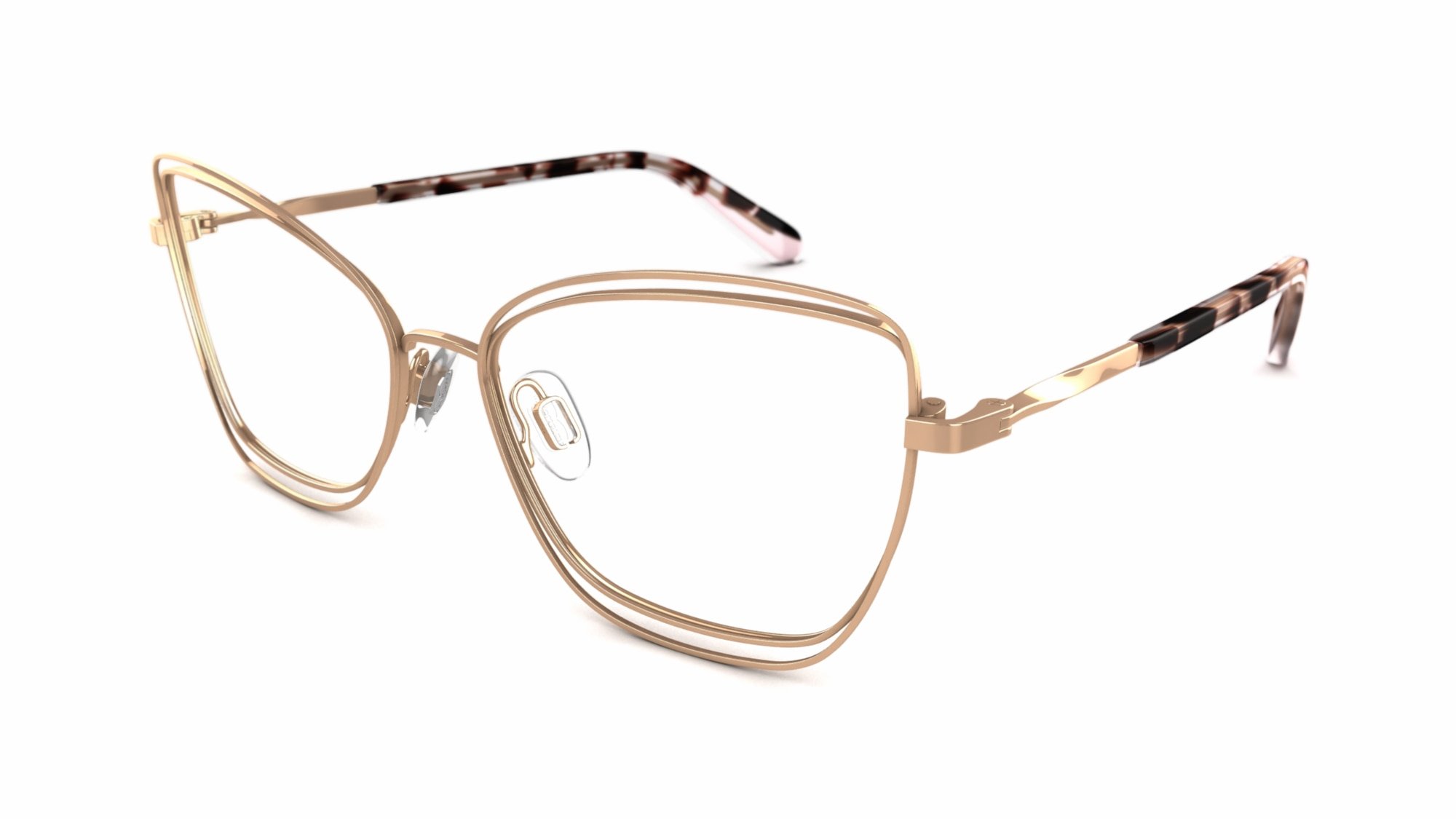 Specsavers Women's glasses ISLA Gold Cateye Metal Stainless steel