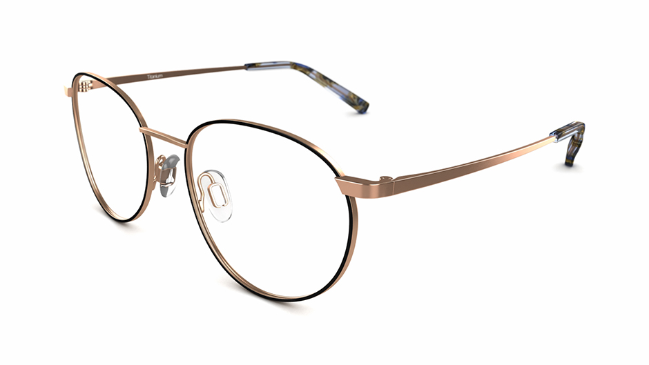 Specsavers Women s Glasses J TITANIUM 14 Gold Round Metal Titanium 