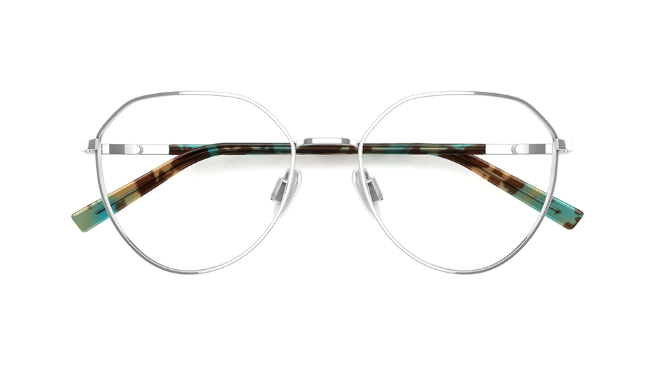 Specsavers Women s Glasses J TITANIUM 15 Silver Geometric Metal 