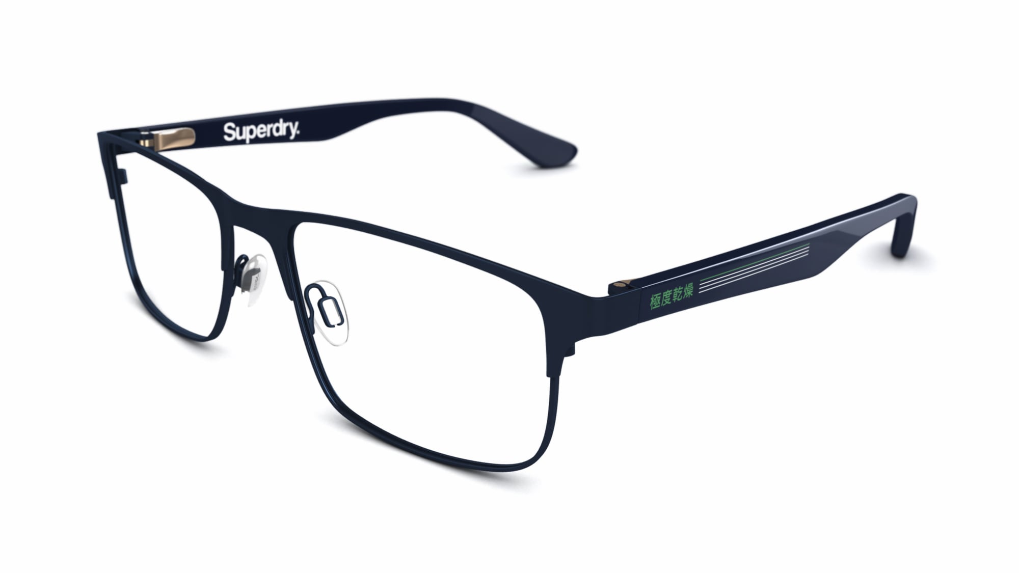 Superdry Men's glasses SDO 02 | Blue Rectangle Metal Stainless steel ...